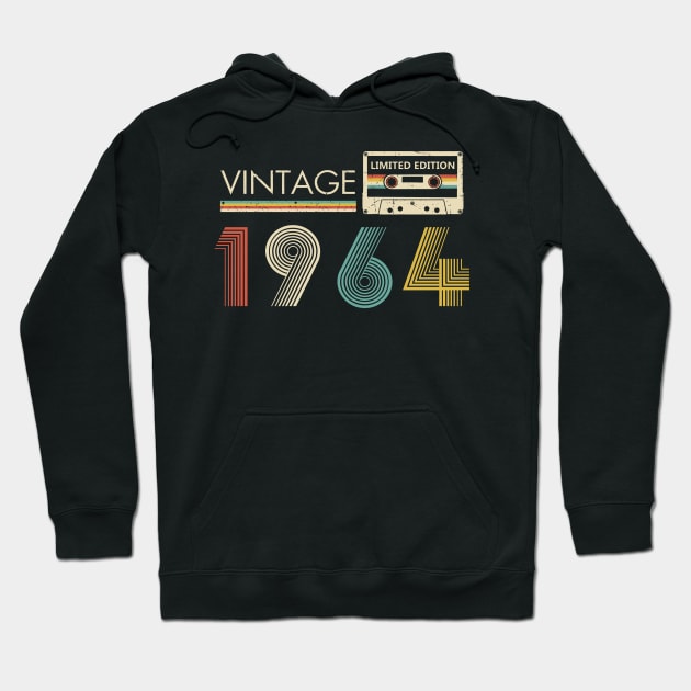 Vintage 1964 Limited Edition Cassette 60th Birthday Hoodie by Kontjo